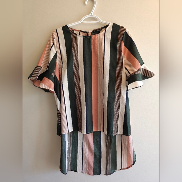 Shein High Low Striped Blouse XL - Picture 2 of 3